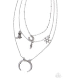 Paparazzi "Saloon Sass" Silver Necklace & Earring Set Paparazzi Jewelry