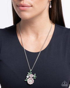 Paparazzi "Botanical Bunch" Pink Necklace & Earring Set Paparazzi Jewelry