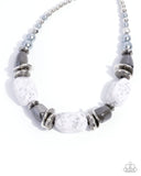 Paparazzi "In Good Glazes" Silver Necklace & Earring Set Paparazzi Jewelry