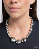 Paparazzi "Reflective Roar" Silver Necklace & Earring Set Paparazzi Jewelry