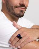 Paparazzi "Trenchant Triangle" Blue Men's Ring Paparazzi Jewelry