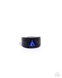 Paparazzi "Trenchant Triangle" Blue Men's Ring Paparazzi Jewelry