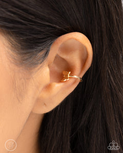 Paparazzi "Aerial Attitude" Gold Post Ear Cuff Earrings Paparazzi Jewelry