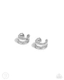 Paparazzi "Stacked Spectacle" Silver Ear Cuff Post Earrings Paparazzi Jewelry