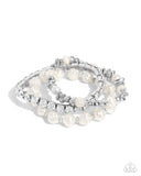 Paparazzi "Fair Florals" White Bracelet Paparazzi Jewelry