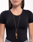 Paparazzi "Trendy Tassel" Gold Lanyard Necklace & Earring Set Paparazzi Jewelry