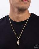 Paparazzi Football Future" Gold Men's Urban Necklace Unisex Paparazzi Jewelry