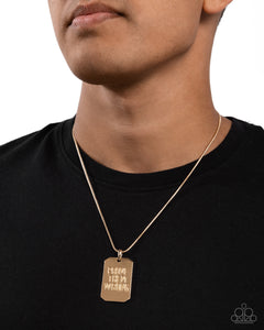 Paparazzi "Prove Them Wrong" Gold Men's Urban Necklace Unisex Paparazzi Jewelry