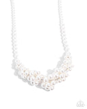 Paparazzi "Austen Adornment" White Necklace & Earring Set Paparazzi Jewelry