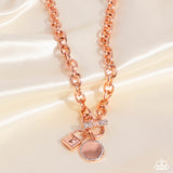 Paparazzi "Locked Lady" Copper Necklace & Earring Set Paparazzi Jewelry