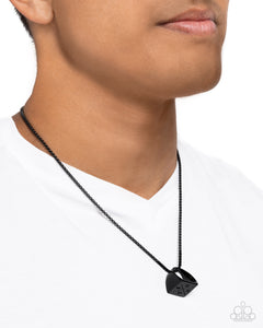 Paparazzi "City Chase" Black Men's Urban Necklace Unisex Paparazzi Jewelry