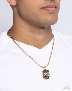 Paparazzi "Leo Leader" Gold Men's Urban Necklace Unisex Paparazzi Jewelry