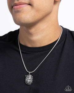 Paparazzi "Leo Leader" Silver Men's Urban Necklace Unisex Paparazzi Jewelry