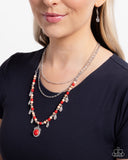 Paparazzi "Touching Teardrops" Red Necklace & Earring Set Paparazzi Jewelry