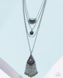 Paparazzi "Faithful Filigree" Silver Necklace & Earring Set Paparazzi Jewelry