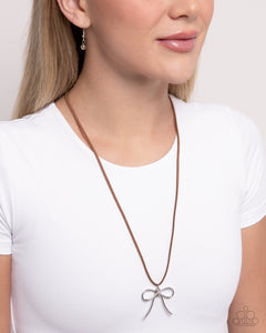 Paparazzi "Bolo Bow" Brown Necklace & Earring Set Paparazzi Jewelry