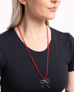 Paparazzi "Bolo Bow" Red Necklace & Earring Set Paparazzi Jewelry