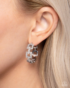 Paparazzi "Geometric Glimpse" White Post Earrings Paparazzi Jewelry