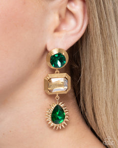 Paparazzi "Entertaining the Thought" Green Post Earrings Paparazzi Jewelry