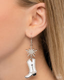 Paparazzi "Compelling Cowboy" White Earrings Paparazzi Jewelry