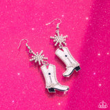 Paparazzi "Compelling Cowboy" White Earrings Paparazzi Jewelry