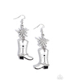 Paparazzi "Compelling Cowboy" White Earrings Paparazzi Jewelry