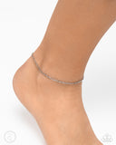 Paparazzi "Aligned Age" Silver Anklet Bracelet Paparazzi Jewelry