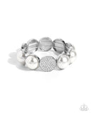 Paparazzi "Believable Bling" White Bracelet Paparazzi Jewelry