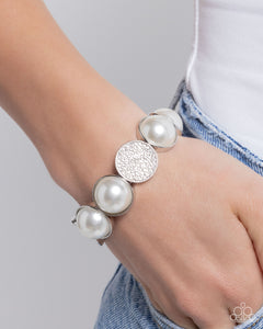 Paparazzi "Believable Bling" White Bracelet Paparazzi Jewelry