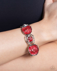 Paparazzi "Rosy Rubato" Red Bracelet Paparazzi Jewelry