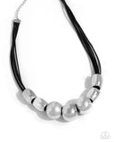 Paparazzi "Powerhouse Push" Black Necklace & Earring Set Paparazzi Jewelry