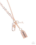 Paparazzi "Dreamy Direction" Rose Gold Lanyard Necklace & Earring Set Paparazzi Jewelry