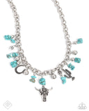 Paparazzi "Wild West Whimsy" Blue Fashion Fix Necklace & Earring Set Paparazzi Jewelry