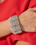 Paparazzi "Woven Wardrobe" White Bracelet Paparazzi Jewelry