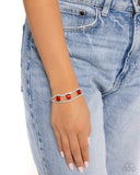 Paparazzi "Embedded Elegance" Red Bracelet Paparazzi Jewelry