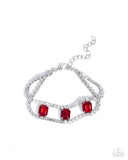 Paparazzi "Embedded Elegance" Red Bracelet Paparazzi Jewelry