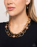 Paparazzi "Top of My List" Brown Necklace & Earring Set Paparazzi Jewelry