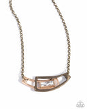 Paparazzi "Interlocked Improv" Brass Necklace & Earring Set Paparazzi Jewelry