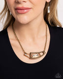 Paparazzi "Interlocked Improv" Brass Necklace & Earring Set Paparazzi Jewelry