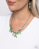 Paparazzi "Lyrical Leaves" Green Necklace & Earring Set Paparazzi Jewelry