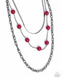 Paparazzi "High-Class Haute" Red Necklace & Earring Set Paparazzi Jewelry