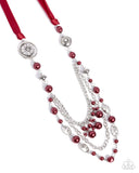 Paparazzi "All the Trimmings" Red Necklace & Earring Set Paparazzi Jewelry