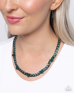 Paparazzi "Fond Fashion" Green Necklace & Earring Set Paparazzi Jewelry