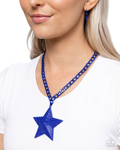 Paparazzi "Stellar Selfie" Blue Necklace & Earring Set Paparazzi Jewelry