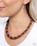 Paparazzi "Complete Curves" Copper Necklace & Earring Set Paparazzi Jewelry