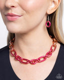 Paparazzi "Nuanced Nightlife" Pink Necklace & Earring Set Paparazzi Jewelry