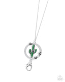 Paparazzi "Poetic Patio" Green Lanyard Necklace & Earring Set Paparazzi Jewelry