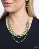 Paparazzi "Radiantly Rich" Green Necklace & Earring Set Paparazzi Jewelry