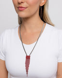 Paparazzi "Straighten Up" Red Necklace & Earring Set Paparazzi Jewelry