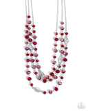 Paparazzi "Radiantly Rich" Red Necklace & Earring Set Paparazzi Jewelry